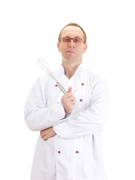 Chef with whisk — Stock Photo, Image