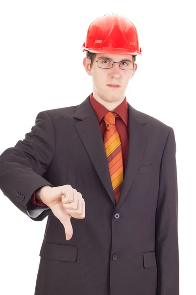 Young businessman with hard hat — Stock Photo, Image