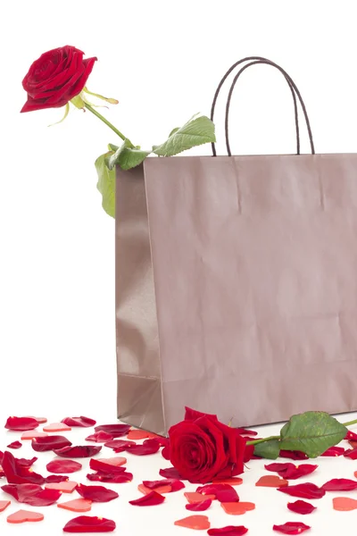 Róża w torbę — Zdjęcie stockowe