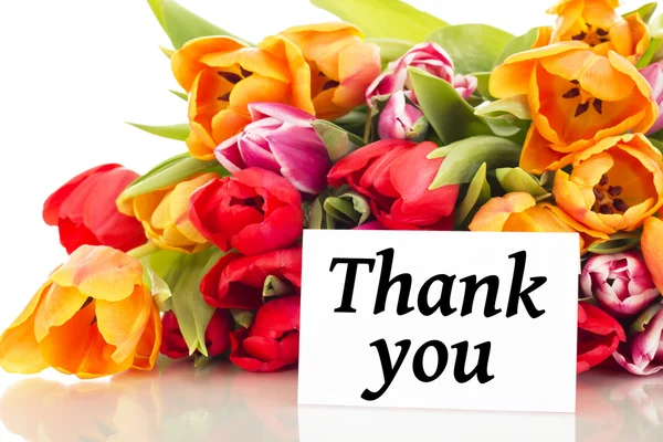 Lale kartı ile demet: teşekkür ederim