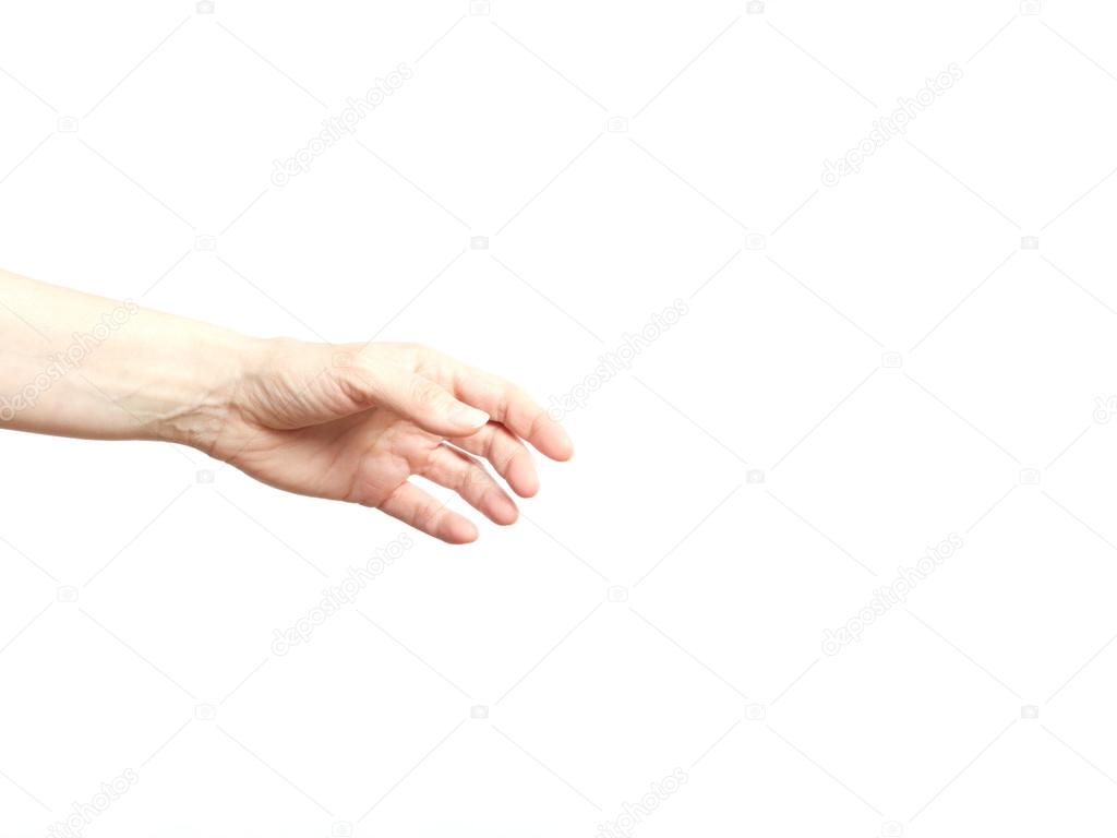 Isolated hand on white background