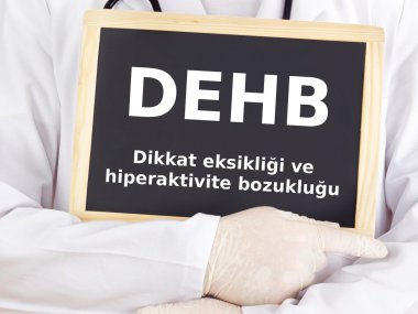 Blackboard : ADHD : Turkish language clipart