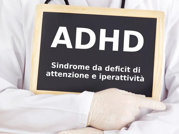 Blackboard : ADHD : Italian language — Stock Photo, Image