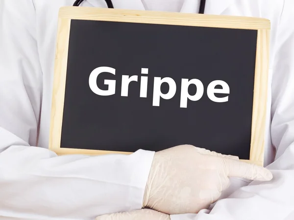 Pizarra: Gripe: Idioma francés — Foto de Stock