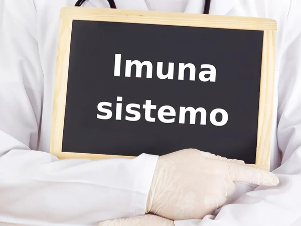 Tafel: Immunsystem: esperanto Sprache — Stockfoto