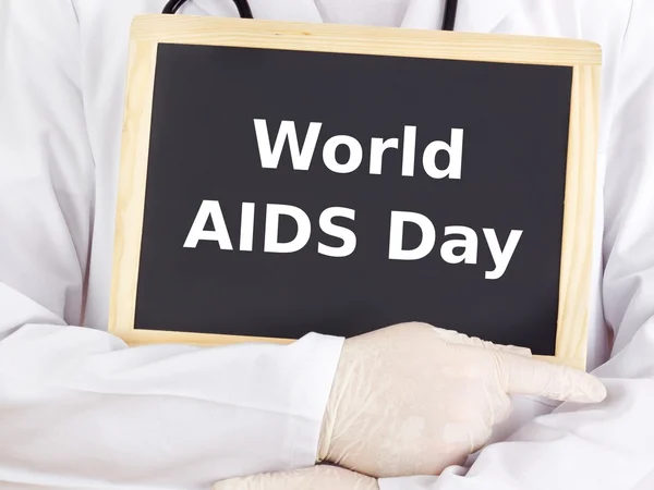 Blackboard: World Aids Day: Svenska — Stockfoto