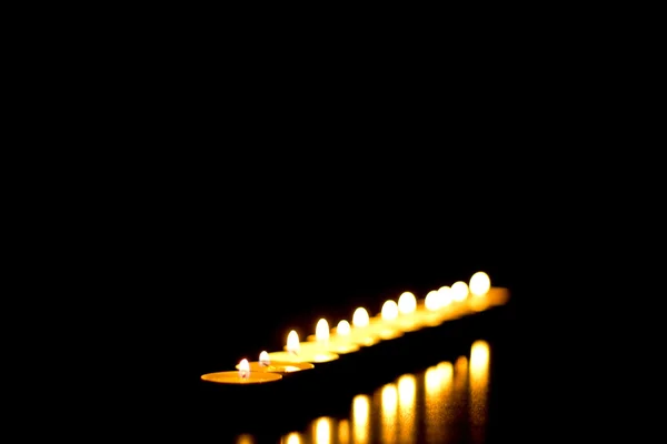 Candele a luce di tè — Foto Stock