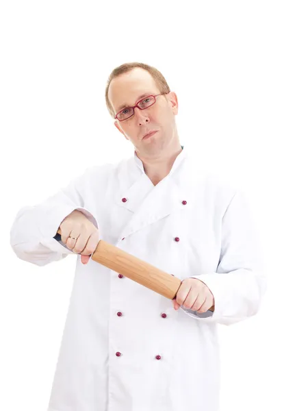 Chef with rolling pin — Stock Photo, Image