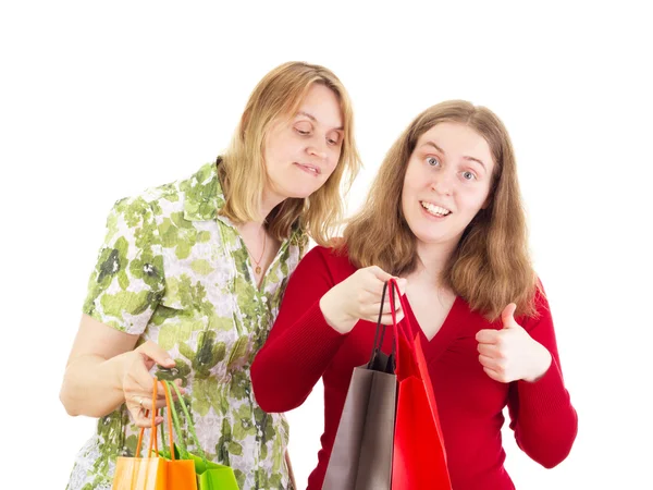 Duas mulheres em turnê de compras — Fotografia de Stock