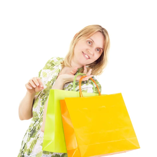 Beautiful woman on shopping tour — Stock Photo, Image