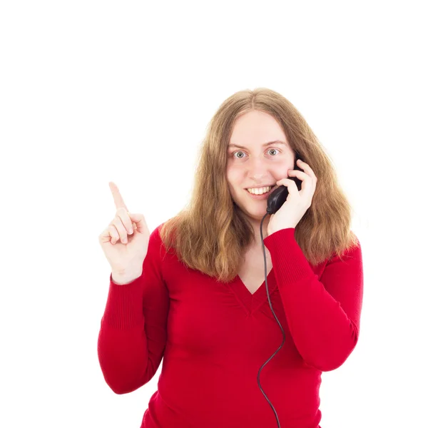 Jonge vrouw bellen iemand — Stockfoto