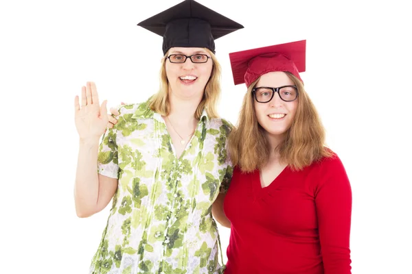 Two happy female graduates — Stock Photo, Image