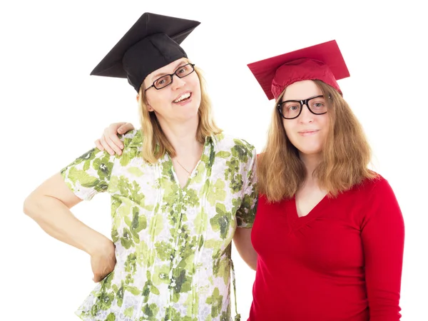 Two happy female graduates — Stock Photo, Image