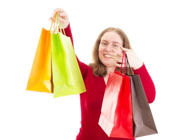 Beautiful woman on shopping tour Royalty Free Stock Images
