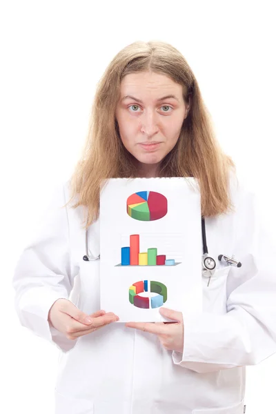 Female physician presenting results of research — Stock Photo, Image