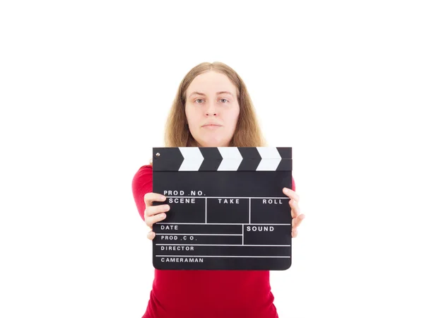 Directora mujer produciendo nueva película — Foto de Stock