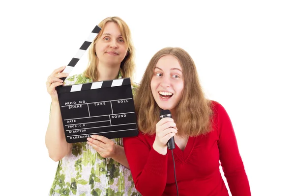 Two women working in the entertainment industry — Stock Photo, Image