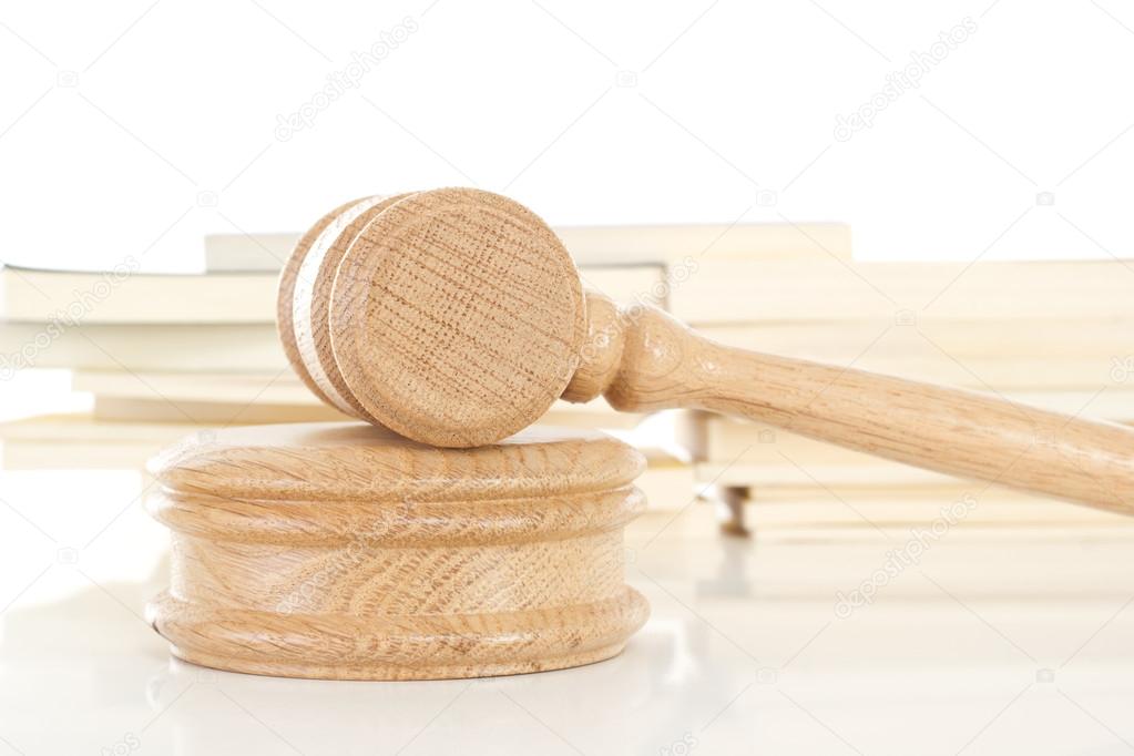 Gavel with some law books