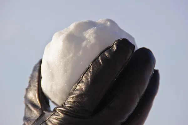 庆祝首次打雪仗寒冷的冬天 — 图库照片