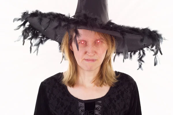 Bad witch of Dark Ages with evil eyes — Stock Photo, Image