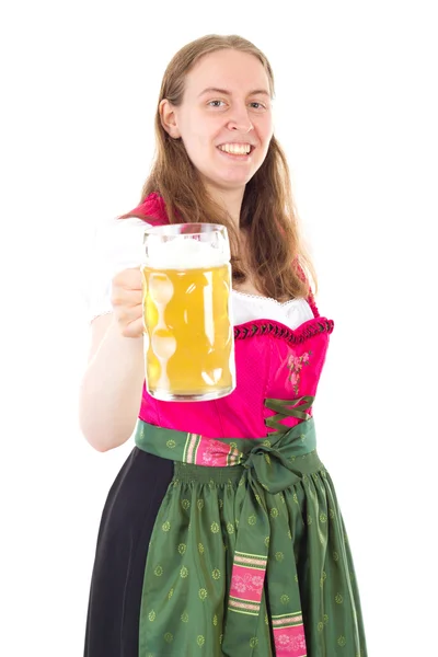 Beautiful woman saying cheers to you — Stock Photo, Image