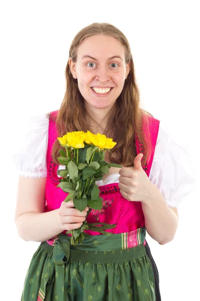 Youngster compró rosas amarillas para el día de las madres — Foto de Stock