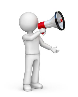 Person with megaphone clipart