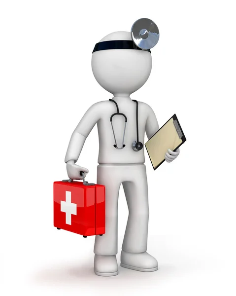 Medic with first aid bag — Stock Photo, Image