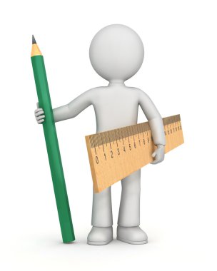 Figure with ruler and pencil