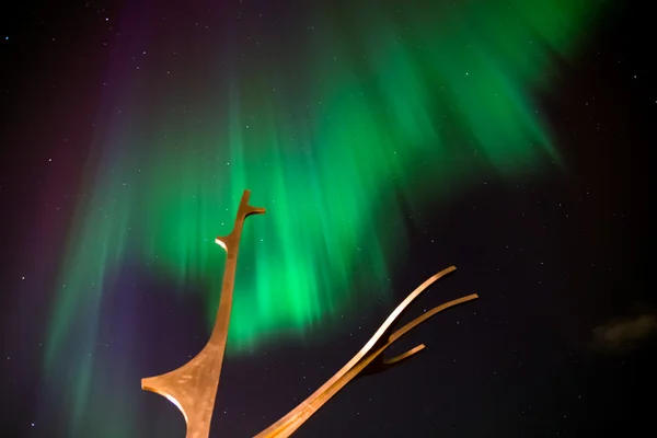 Severní ligth v Reykjavíku — Stock fotografie