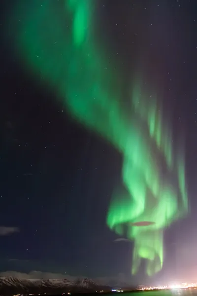 Aurora in Reykjavik — Stockfoto