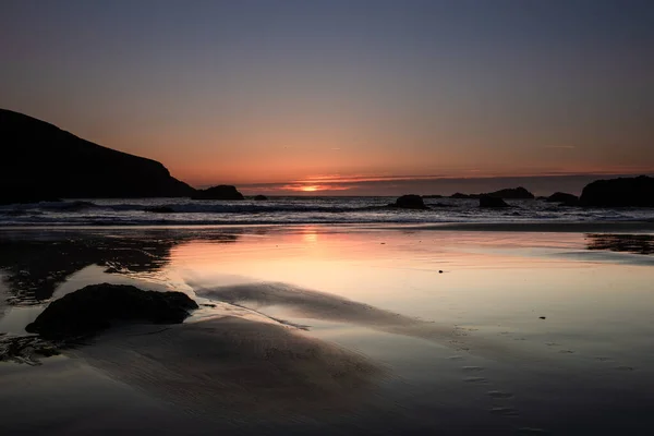 Coucher Soleil Sur Océan Pacifique Harris Beach — Photo