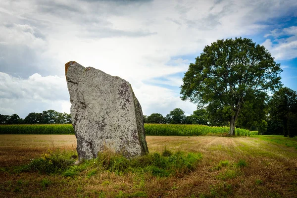 Pedra Megalith Stqnding Campo Bretanha — Fotografia de Stock