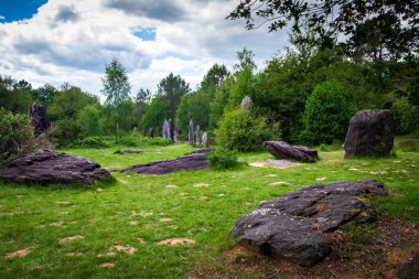 Menhirs field near Monteneuf in Brittany, France