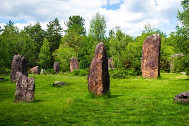 Menhirs in the clearing of the forest of Monteneuf