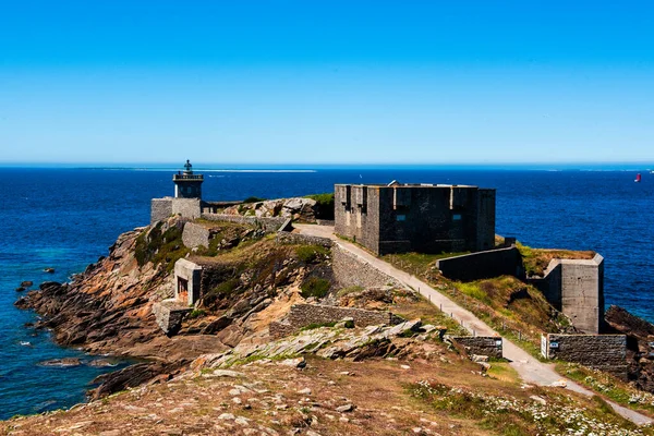 Kermorvan Lighthouse Remnant Wwii Fort — Stock fotografie