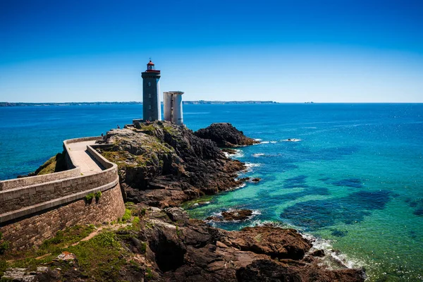 Lighthouse called petit minou on the Brittany coast, France