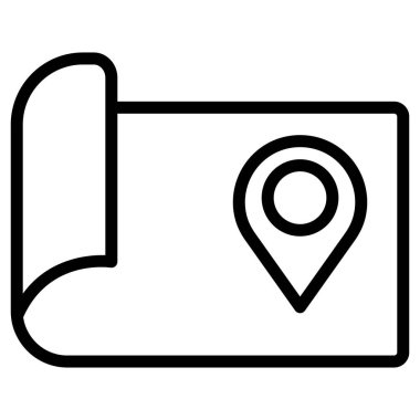 Navigasyon haritası izole edilmiş Vektör simgesi kolayca düzenleyebilir ya da değiştirebilir