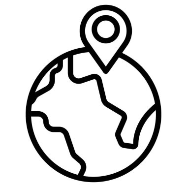 Kolayca değiştirebilen veya düzenleyebilen genel konum izole edilmiş Vektör simgesi