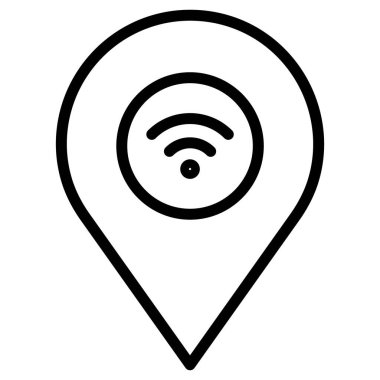 Kablosuz konum izole Vektör simgesi kolayca düzenleyebilir veya değiştirebilir