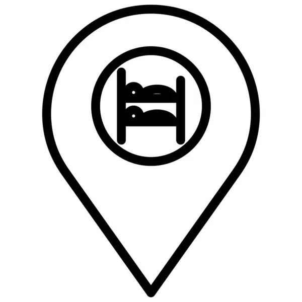 Hostel Location Isolated Vector Icon Which Can Easily Modify Edit — Stock Vector