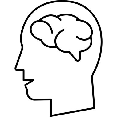 İnsan Beyni İzole Edilmiş Vektör simgesi Kolayca değiştirilebilir veya düzenlenebilir