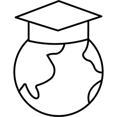 Uluslararası mezuniyet izole edilmiş vektör simgesi kolayca değiştirebilir veya düzenleyebilir