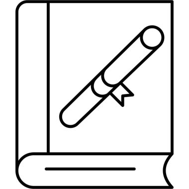 mezuniyet kitabı izole edilmiş vektör simgesi kolayca düzenlenebilir ya da değiştirilebilir