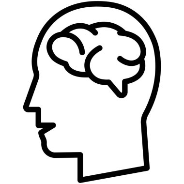 İnsan Beyni İzole Edilmiş Vektör simgesi Kolayca değiştirilebilir veya düzenlenebilir