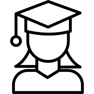 Öğrenci mezuniyeti izole edilmiş vektör simgesi kolayca düzenlenebilir ya da değiştirilebilir