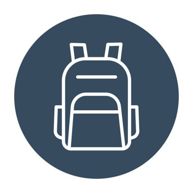 Okul Çantası İzole Vektör simgesi Kolayca düzenleyebilen veya değiştirebilen