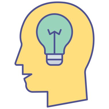 Kolayca değiştirebilen veya düzenleyebilen beyin fikri izole edilmiş Vektör simgesi