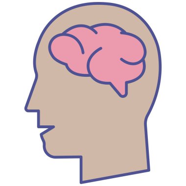 İnsan Beyni İzole Edilmiş Vektör simgesi Kolayca değiştirilebilir veya düzenlenebilir