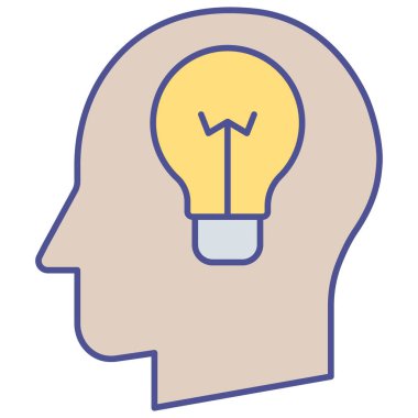 Kolayca değiştirebilen veya düzenleyebilen beyin fikri izole edilmiş Vektör simgesi